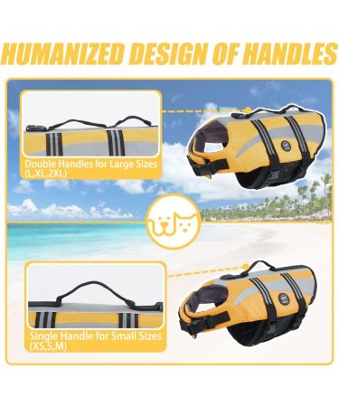 Emust Dog Life Vest - Lightweight Swim Jacket for Small Medium & Large Dogs - Perfect for Swimming & Boating - Yellow XL - Buy Online on GoSupps.com