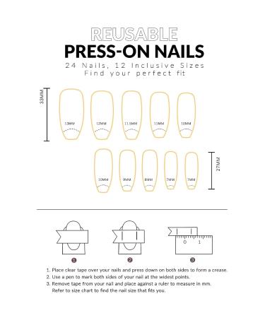 Long Press-on Nails with Coffin Designs for Women - False Fake Nails with Jelly Glue | MS-M214 - Buy Online on GoSupps.com