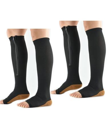 Sxhmsal Medical compression stockings with zipper for burning fat narrow narrow for blood circulation and relief rehabilitation aids for patients black1 2xl