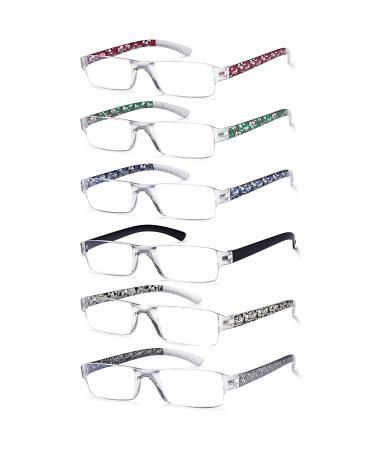 Rimless Reading Glasses Women Blue Light Blocking 6 Colors HD Anti UV Blue Light Reading Glasses for Women 3.50x Womens Reading Glasses 3.50x