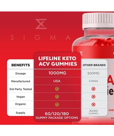 Lifeline Keto + Apple Cider Vinegar Gummies for Weight Loss - 60 Gummies - Buy Online on GoSupps.com