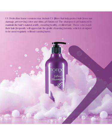  Totex TOTEX Silver Hair Shampoo 500ml | Purple Brightening Shampoo For Blonde - Buy Online on GoSupps.com