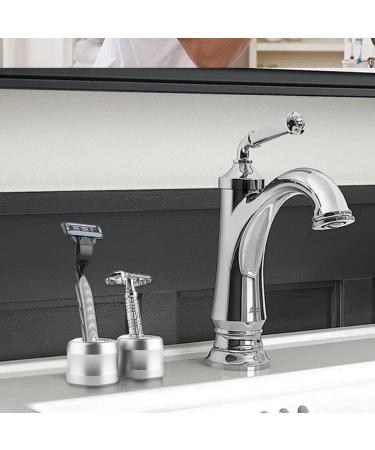 Shaling Razor Stand for Men | Travel Shaving Holder | Silver Bathroom Shaving Stand - Buy Online on GoSupps.com