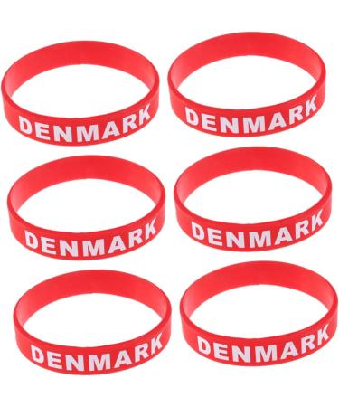 Milist 12 Stk Denmark Flag Silicone Bracelets | Custom Sporty Rubber Straps | Football Country Arm Tape - Buy Online on GoSupps.com