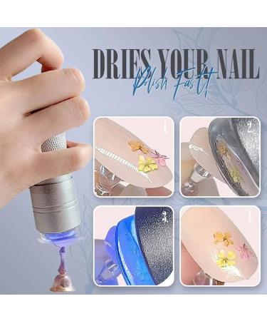 Mini UV Nail Lamp with Stamp Head - Portable 12 LED Quick Dry UV Lamp for Perfect Nails | Silver | International Shipping - Buy Online on GoSupps.com