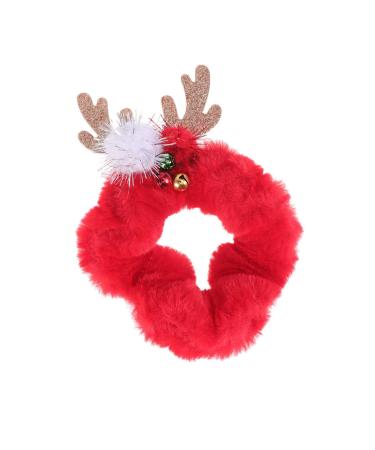 Frcolor Christmas Hair Scrunchie with Glitter Antlers - Plush Elastic Hair Tie | International Shipping - Buy Online on GoSupps.com