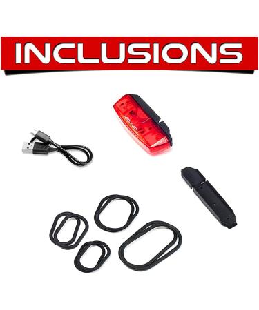 Bike Tail Light USB Rechargeable - Super Bright LED Rear Bicycle Light | 6 Lighting Modes for Road & Mountain Cycling Safety (Red) - Buy Online on GoSupps.com