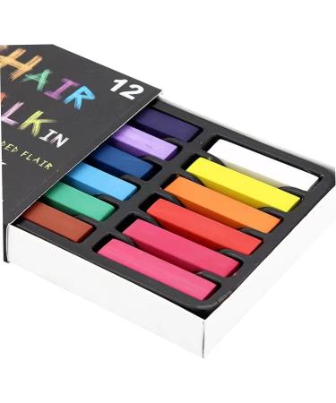 Hair Chalk 12 Colors Temporary Hair Dye Safe Hair Chalk for Kids Washable Temporary Hair Colour Pen Colorful Gifts Great Toy Hair Supplies - Buy Online on GoSupps.com