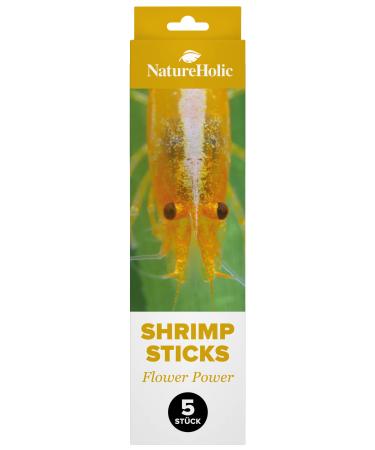 NatureHolic - Bl tenPower Shrimp Lollipops I Supplementary food for invertebrates I with Flower Pollen I Special feeding times I Made in Germany I 5 Lollies