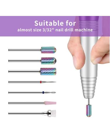 7Pcs Carbide Nail Drill Bit Set for Acrylic Nails - Diamond Bits for Nail Efile, Gel Polish Removal - 3/32 inch Nail Drill Bits Kit - Buy Online on GoSupps.com