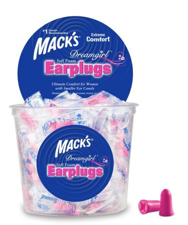 Mack's Dreamgirl Soft Foam Earplugs  100 Pair  Pink - Individually Wrapped - Small Ear Plugs for Sleeping  Snoring  Studying  Loud Events  Traveling and Concerts - Buy Online on GoSupps.com
