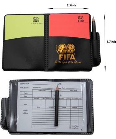 Soccer Referee Kit with Checkered Linesman Flags, Cards, Notebook, Whistle - 2Pcs Set - Buy Online on GoSupps.com