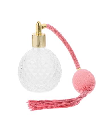 FRCOLOR 1pc air bag perfume bottle perfume container portable retro perfume bottle pump perfume sprayer crystal decor Empty Vintage Perfume Bottle old fashioned Glass travel vial 10.5X7.6CM Pink