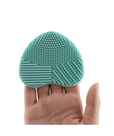 Soft Makeup Brush Cleaner Pad - Silicone Heart-Shape Scrubber | Mint Green - Shop Internationally - Buy Online on GoSupps.com