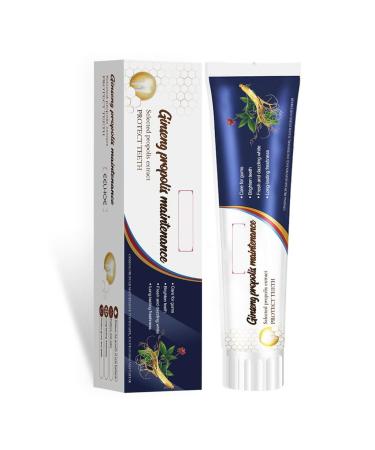 Ginseng Propolis Toothpaste Eliminates Bad Breath Protects Gums and Teeth Removes Plaque and Stains Delivers Lasting Freshness.(2pcs)