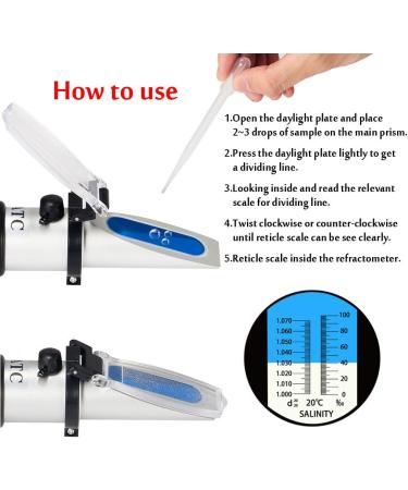 V RESOURCING Seawater Salinity Refractometer - Aquarium Hydrometer 0-100ppt & 1.000-1.070 Specific Gravity - Automatic Temperature Compensation - Buy Online on GoSupps.com