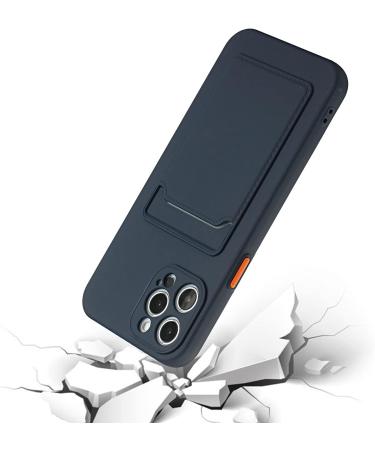 Tivenfezk Nadoli Silicone Case for iPhone 15 Pro Max - Ultra Thin Shockproof Scratch-Resistant Wallet TPU Cover with Credit Card Holder - Dark Blue - Buy Online on GoSupps.com