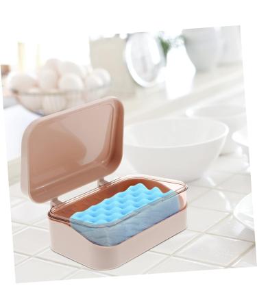 GAXIRE Box Soap Holder Lid Rice Kitchen Soap Case Soap Container Shampoo Small Drainage Shower Plastic Containers Drainer Dish Soap Bar Holder Facial Uk With Cover Pink Travel Abs Bracket Pink 13.5X9CM - Buy Online on GoSupps.com