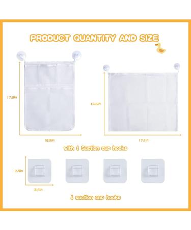 2 Set Bath Toy Organizer for Kids - Quick Dry Storage Net for Mesh Toys, Shower Organizer Bag with Hooks and Suction Cups - Buy Online on GoSupps.com
