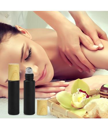 10pcs Black Frosted Glass Essential Oil Roller Bottles with Stainless Steel Roller Balls - 10ml Empty Perfume Bottles (Black) - Buy Online on GoSupps.com
