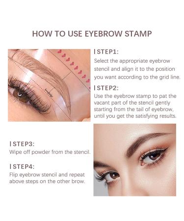 One Step Eyebrow Stamp Shaping Kit - Waterproof Eyebrow Makeup with Soap Powder Stencils & Brushes - Dark Brown - Buy Online on GoSupps.com