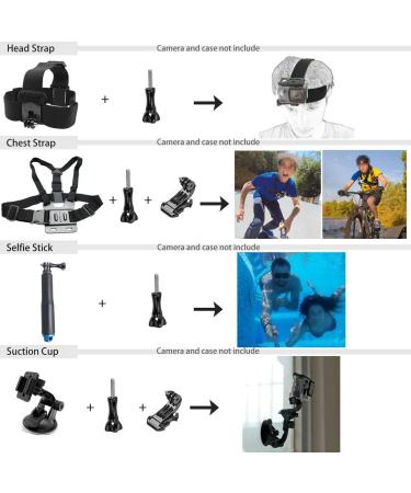BMUUPY GoPro Hero 8 Black Accessories Kit - Waterproof Housing Case, Filter, Lens Screen, Chest Strap, Bike & Car Mount Set - Buy Online on GoSupps.com