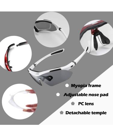 Rockbros Polarized Bicycle Glasses - 5 Interchangeable Lenses for Men & Women | Sports Sunglasses for Cycling Fishing & Outdoor Activities - Buy Online on GoSupps.com