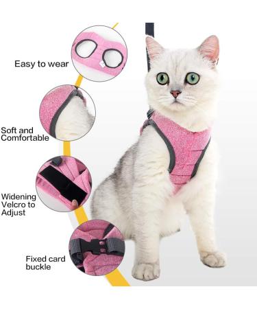 Lianzimau Adjustable Soft Cat Dishes & Ultra-Light Running Vest for Kittens - Escape Protection Padded Pink (1 Pack) - Buy Online on GoSupps.com