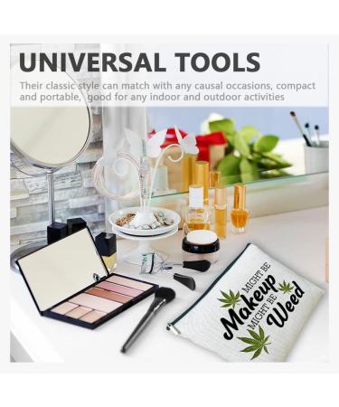 2 Pcs Marijuana Makeup Bag Set - Funny Weed Leaves Travel Zip Pouches - Great Gifts for Friends, Sisters, Colleagues - 10*7.5 Inch - Buy Online on GoSupps.com