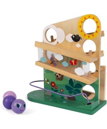 Janod Wooden Caterpillar Ball Track - Toddler Manipulation & Dexterity Toy for Ages 1+ - Multicolored eCommerce International Shipping - Buy Online on GoSupps.com