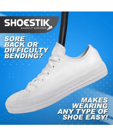 SHOESTIK 24 Long Shoehorn | No Bending Assistive Technology | Magnetic Shoe Tongue Lifter | Black - Buy Online on GoSupps.com