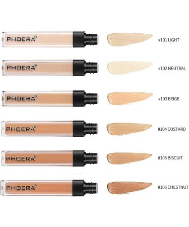 Phoera Full Coverage Concealer Highly Pigmented Matte Finish for Under Eye Dark Circles Moisturizing Makeup Cream Helps Control Excess Oil 20g (Pack of 1) 101 Light - Buy Online on GoSupps.com