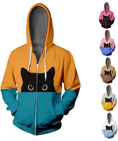 Cat Print Hoodie Sweatshirt for Teen Girls and Women - Pink, XX-Large - Buy Online on GoSupps.com