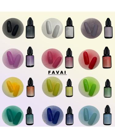 12 Colors Favai Airbrush Gel Nail Polish Set for Spring Summer Nail Art Designs - Long Lasting, Soak Off, French Manicure Stickers & Stencils - 10ml/0.33 Fl oz - Buy Online on GoSupps.com