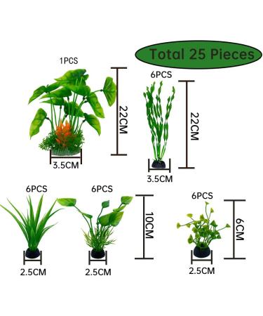Buy Lancare 25 PCS Green Plastic Aquarium Plants - Artificial Aquatic Decoration Set for Stunning Fish Tanks - Buy Online on GoSupps.com