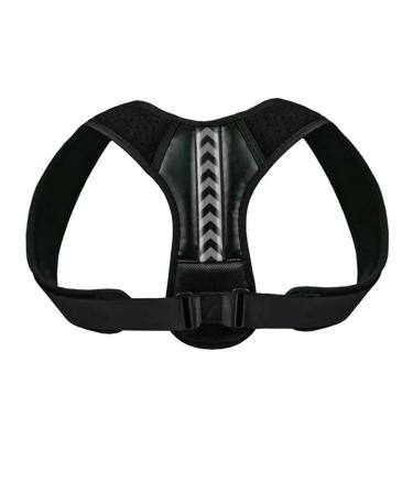 Back Posture Corrector Belt Adjustable Shoulder Neck Spine for Column Posture Correction for Women Men Straightener A - Black Grey S