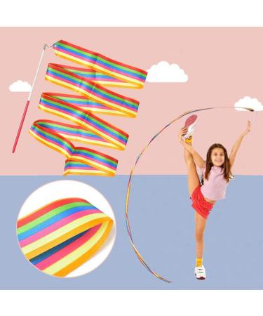 Huianer Dance Ribbons: Gymnastics Ribbon Streamers for Children - Rainbow 2pcs - Buy Online on GoSupps.com