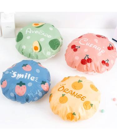 Reusable Waterproof Fruit Shower Cap for Women - Pink Green - Buy Online on GoSupps.com