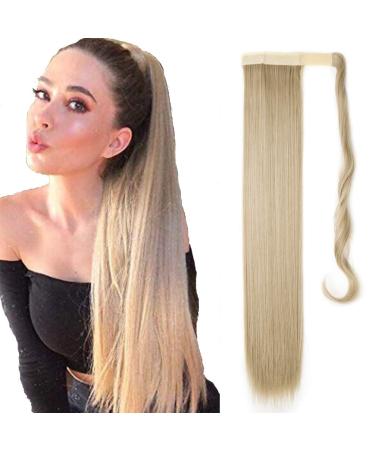 Wrap around ponytail extensions ponytail hair part clip in extensions such as real hair braid smooth art hair cheap hair extension 58cm ashblonde mixture bleaching blonde smooth 58cm ashblonde mixture bleaching blonde