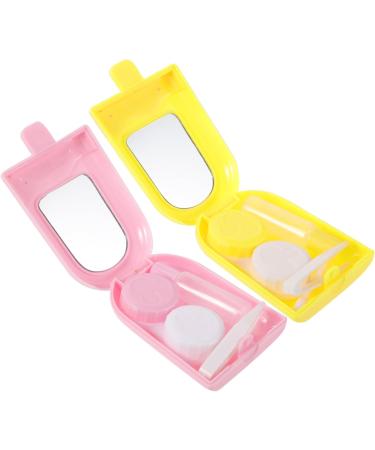 Partykindom Exquisite Contact Lens Container with Mirror | Ice Cream Colored Cosmetic Lens Holder | Durable & Stylish Lens Storage Case - Buy Online on GoSupps.com