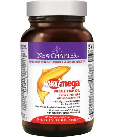 Buy New Chapter Wholemega Fish Oil Supplement - 60 Capsules | Omega-3 Benefits - Buy Online on GoSupps.com