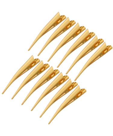 Beaupretty Hairdress 12 Pack Haircaps For Styling and E Alligator-Haar Spang Non-slip metal. HNE hairdressing salon clips for thick and thin hair (gold) decorative hair clips