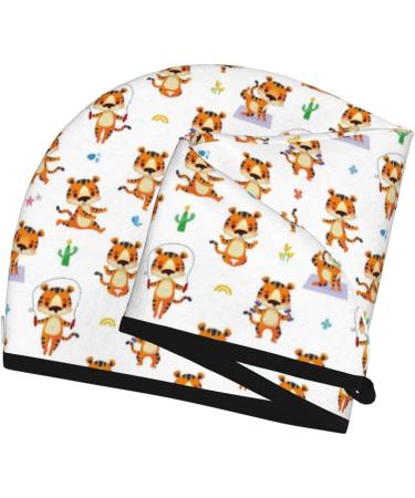 Hair Towel Wrap - Quick Drying Towel Turban with Button | Tigers Go in for Sports - Buy Online on GoSupps.com