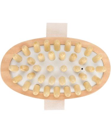 Natural Wood Massager Brush - Body & Hair Scalp Scrubber for Relaxation | International Shipping Available - Buy Online on GoSupps.com