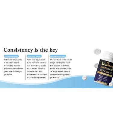 EcoBlend Magnesium Glycinate - Highly Absorbable Magnesium Supplement for Muscle Relaxation Sleep Support & Stress Relief Non-GMO & Vegan Friendly - Buy Online on GoSupps.com