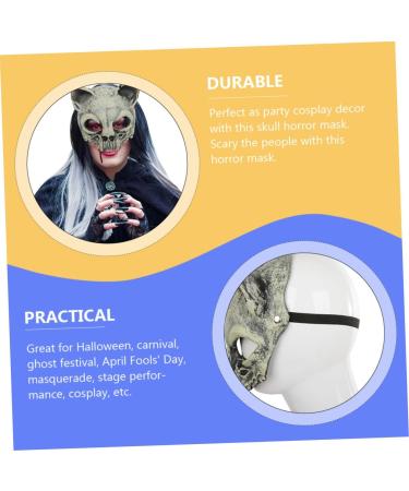Homsfou Halloween Mask - Cat Skull Half Face Costume with Ears | 3D PU Party Props for Cosplay - Buy Online on GoSupps.com