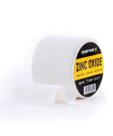 24 Rolls SPORTTAPE Zinc Oxide Tape - 5cm x 10m - White Athletic Tape | Sports Strapping Tape for Shoulder Ankle Knee - Rugby Football | Blister Prevention Tape for Running Hiking & Weightlifting 5cm x 10m - 24 Rolls