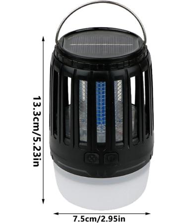 WOBBLO Electric Fly Swatter | Hanging & Waterproof Zapper Outdoor - Electric Fly Zapper Lamp UV Killing Lamp for Camping Home Patio and Backyard Black+usb Cable+solar Power - Buy Online on GoSupps.com