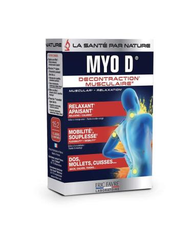MYO D TABLETS - MUSCLE RELAXANT - Muscle Relaxing - Flexibility & Mobility - Soothing Relaxing For Muscles Back Calves Thighs - 30 Days - French Laboratory Eric Favre