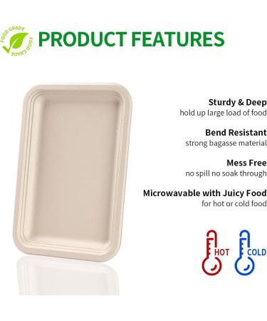 Bloomoon 50 Pack 14 Inch Heavy-Duty Disposable Food Trays - Compostable Paper Platter Plates for Crawfish, Lobster, Crab, BBQ - Extra Large Serving at Party - Buy Online on GoSupps.com